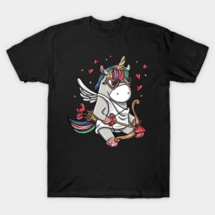 Cute Cupid Unicorn Valentine's Day Love Heart Gift T-Shirt T-Shirt